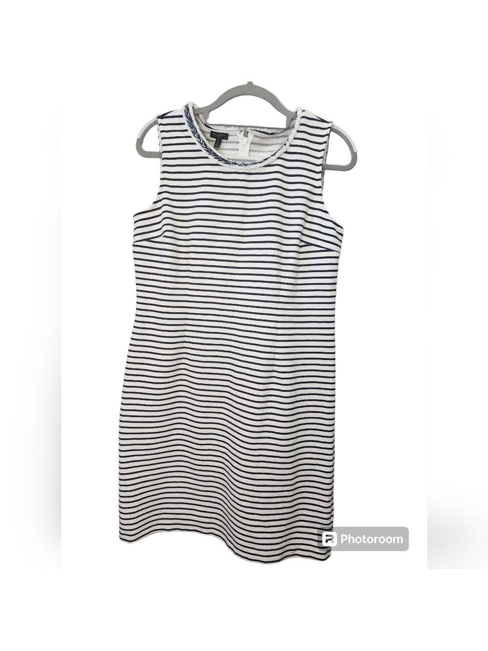 TALBOTS Navy and White Stripe Sleeveless Dress Size Petite Sz  12P